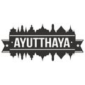 Ayutthaya Thailand Asia Icon Vector Art Design Skyline Flat City Silhouette Editable Template