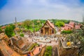 AYUTTHAYA, THAILAND, FEBRUARY, 08, 2018: Beautiful landscape with unidentified people walking at Wat Chaiwatthanaram