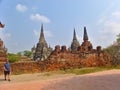 AYUTTHAYA THAILAND-28 February 2019:Wat Phra Sri Sanphet Temple Royalty Free Stock Photo