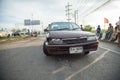AYUTTHAYA, THAILAND - JULY 06: Rescue forces in a deadly car accident scene on July 06 2014. Road accident coupe gray hit the SUV