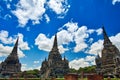 Ayutthaya, Thailand; July 3st 2018: Wat Phra Si Sanphet in Ayutthaya Historical Park Royalty Free Stock Photo