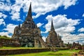 Ayutthaya, Thailand; July 3st 2018: Wat Phra Si Sanphet in Ayutthaya Historical Park Royalty Free Stock Photo