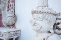 Ayutthaya, Thailand - March, 11, 2017 : Guardian statue of Buddhism in front of the church at Wat cheing len temple Thailand. Royalty Free Stock Photo