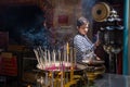 Ayutthaya, Thailand - October, 21, 2016 : Unidentified name people praying respect to god Jao Mae Soi Dork Mark Royalty Free Stock Photo