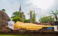 Ayutthaya, Thailand Reclining Buddha statue at Wat Yai Chaimongkol in Ayutthaya Royalty Free Stock Photo