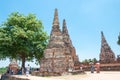 WAT CHAIWATTHANARAM in Ayutthaya, Thailand. It is part of the World Heritage Site - Historic City of Ayutthaya Royalty Free Stock Photo