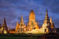 Ayutthaya (Thailand) Wat Chaiwatthanaram temple Royalty Free Stock Photo