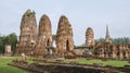 Ayutthaya, Thailand at Wat Mahathat, Temple stupa in the morningvisiting Ayyuthaya Thailand Royalty Free Stock Photo