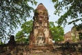 Ayutthaya, Thailand at Wat Mahathat, Temple stupa in the morningvisiting Ayyuthaya Thailand Royalty Free Stock Photo