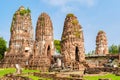 Ayutthaya, Thailand at Wat Mahathat, Temple stupa in the morningvisiting Ayyuthaya Thailand Royalty Free Stock Photo