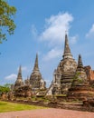 Ayutthaya, Thailand at Wat Phra Si Sanphet, couple men and women with a hat visiting Ayyuthaya Thailand Royalty Free Stock Photo