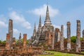 Ayutthaya, Thailand at Wat Phra Si Sanphet, couple men and women with a hat visiting Ayyuthaya Thailand Royalty Free Stock Photo