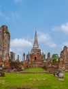 Ayutthaya, Thailand at Wat Phra Si Sanphet, couple men and women with a hat visiting Ayyuthaya Thailand Royalty Free Stock Photo