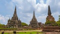 Ayutthaya, Thailand at Wat Phra Si Sanphet, couple men and women with a hat visiting Ayyuthaya Thailand Royalty Free Stock Photo