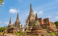 Ayutthaya, Thailand at Wat Phra Si Sanphet, couple men and women with a hat visiting Ayyuthaya Thailand Royalty Free Stock Photo