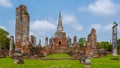 Ayutthaya, Thailand at Wat Phra Si Sanphet, couple men and women with a hat visiting Ayyuthaya Thailand Royalty Free Stock Photo