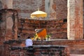 Ayutthaya, Thailand: Woman Praying at Thai Wat