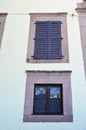 Ayvalik Cunda Adasi located in old antique house wooden windows, Turkey Balikesir