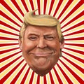 Ayvalik, Turkey - December 2017: Donald Trump cartoon portrait,