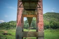 View from the bottom of the Ayyappan Kovil Hanging Bridge