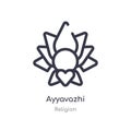 ayyavazhi outline icon. isolated line vector illustration from religion collection. editable thin stroke ayyavazhi icon on white