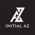 AZ initial letter logo design template vector Royalty Free Stock Photo