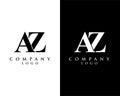 Az, za letter modern initial logo design vector, with white and black color that can be used for any creative business. Royalty Free Stock Photo