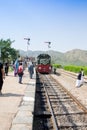 Azadi train coming bag travel to Peshawar and same Young Photographer take Picture Royalty Free Stock Photo