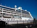 Azamara Quest, tourist liner in the port. Big tourist ship.