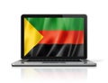 Azawad MNLA flag on laptop screen isolated on white. 3D illustration Royalty Free Stock Photo
