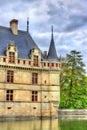 Azay-le-Rideau castle in Loire Valley, France. Royalty Free Stock Photo
