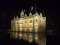 Azay le Rideau Castle at night Royalty Free Stock Photo