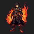 Azazel: A Fiery And Dark Hero In The Style Of Fire Emblem