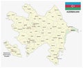 Azerbaijan administrative and political vector map with flag
