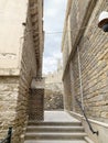 Azerbaijan, Baku city. Fragment of an ancient street and fortress wall in the old town of Icheri Sheher in autumn Royalty Free Stock Photo