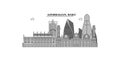 Azerbaijan, Baku city skyline isolated vector illustration, icons Royalty Free Stock Photo