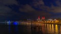 View of the National Seaside Park at night