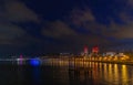 View of the National Seaside Park at night