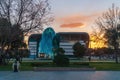 Modern building Park Bulvar business center at evening