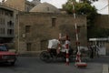 Azerbaijan Baku old city phaeton horse with carriage