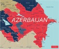 Azerbaijan country detailed editable map