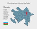 Vector map Azerbaijan, region Shamakhi Royalty Free Stock Photo