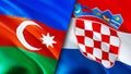 Azerbaijan and Croatia flags. 3D Waving flag design. Azerbaijan Croatia flag, picture, wallpaper. Azerbaijan vs Croatia image,3D