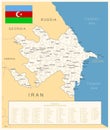 Azerbaijan - detailed map with administrative divisions and country flag