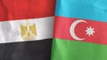 Azerbaijan and Egypt two flags textile cloth 3D rendering