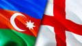 Azerbaijan and England flags. 3D Waving flag design. Azerbaijan England flag, picture, wallpaper. Azerbaijan vs England image,3D