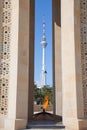 Azerbaijan, eternal flame and broadcasting tower