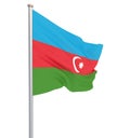 Azerbaijan flag blowing in the wind. Background texture. 3d rendering; waving flag. Isolated on white