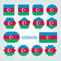 Azerbaijan Flag Collection Figure Icons Set Vector Royalty Free Stock Photo