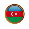 Azerbaijan flag in the golden frame